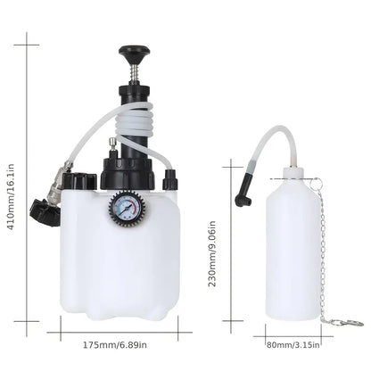 Healthadss ™ 3L+1L Brake Fluid Bleeder Kit with Pressure Gauge & Extractor ,33.81oz Brake Fluid Bleed Bottle And 4 Master Cylinder Adapters